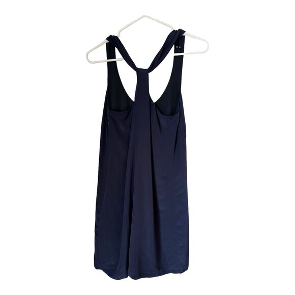J. Crew 100% silk sleeveless Twist Back shift navy Dress size 2 - Picture 5 of 9
